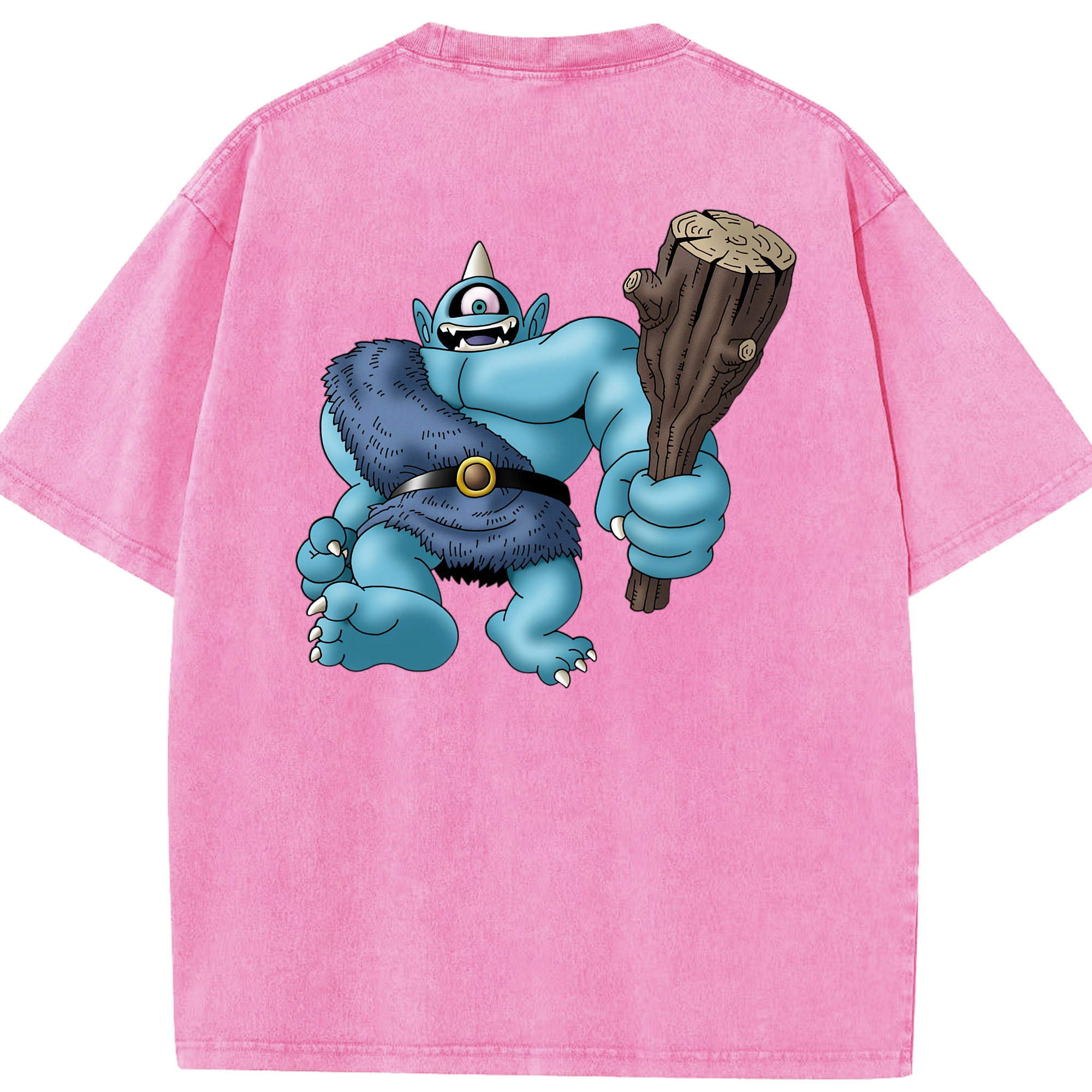 （画像用） ドラゴンクエスト Doragon Kuesuto Dragon Quest 綿100% ヴィンテージ風 半袖Tシャツ（背面プリント）
